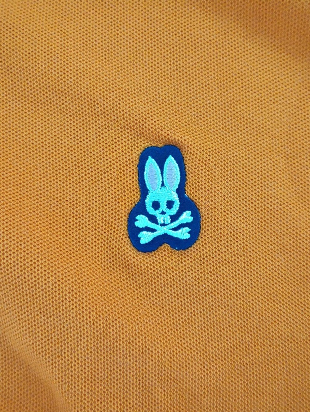 Psycho Bunny Polo Men's Size 9 3XL Solid Orange Puma Cotton Bunny Skull Patch